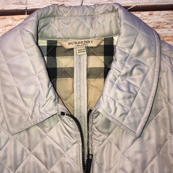 Burberry Gray Diamond Quilted Zip Jacket Size S - Picture 2 of 7